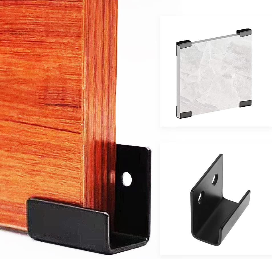 40x35mm Stainless Steel U-shaped Tile Bracket Wall Hook for Wall Display Black Silver