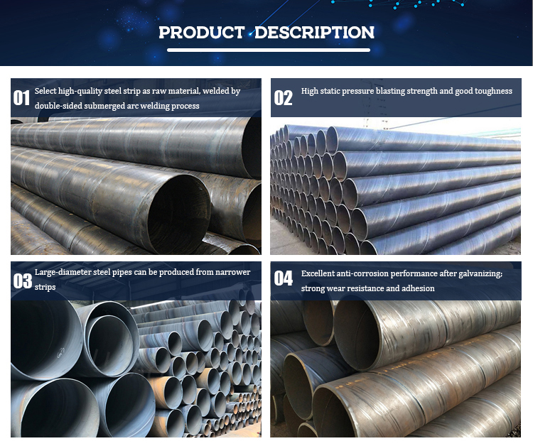 Q235B/Q255/Q275/Q345/Q420/Q460 Sch40 API 5L Spiral/Black Iron Round Welded Hydraulic Pipe for Oil Gas Sewage Transport