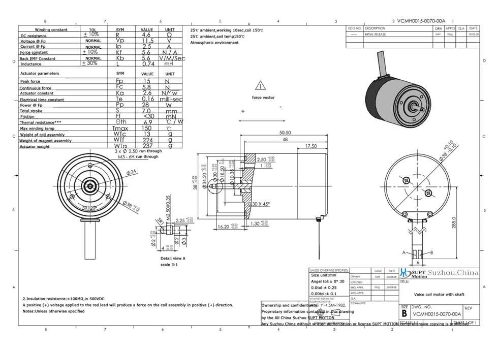 Good Quality High Precision Voice Coil Motor Professional Customization