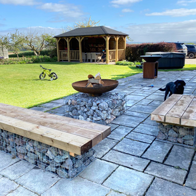 Custom Welded Gabion Cages Zinc Aluminum Coated Landscape Mesh For Gardens
