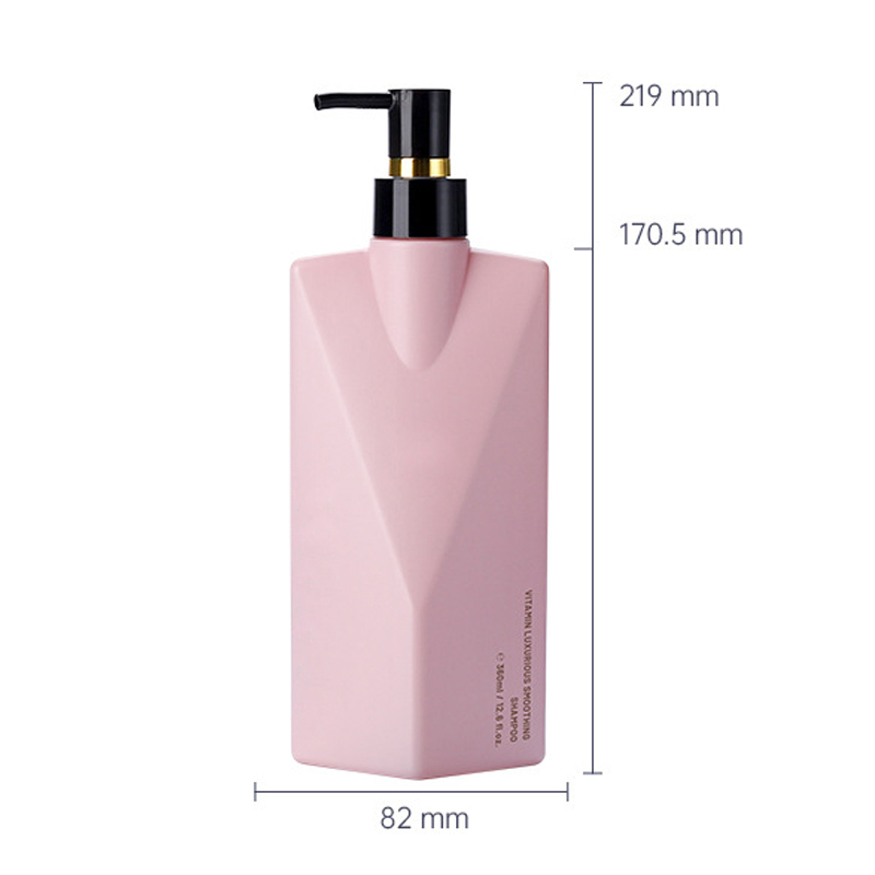 360ml PET Plastic White/Yellow/Pink Smooth Bottle With Black Pump For shampoo lotion bottle