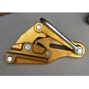 Gold Color Tightening Overhead Line Tools , Power Construction Wire Grip Clamp