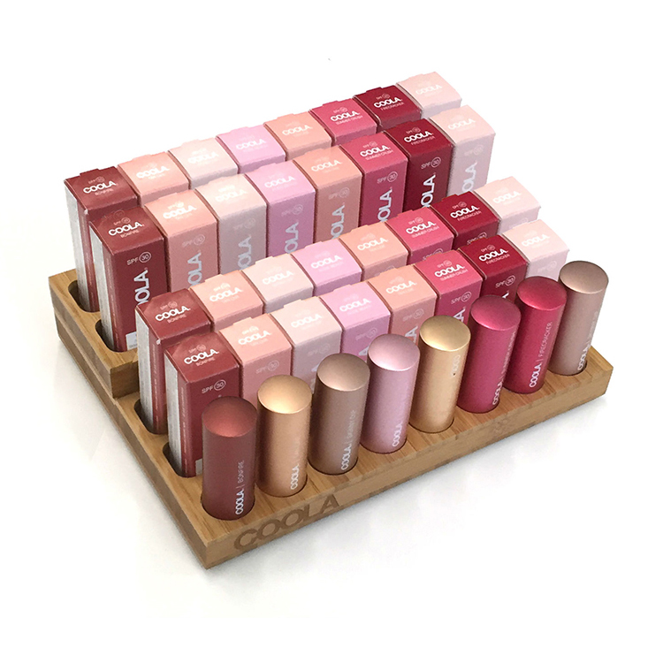 Wood POS SkinCare Product Bamboo Counter Top Display Rack Cleanser Oil Boutique