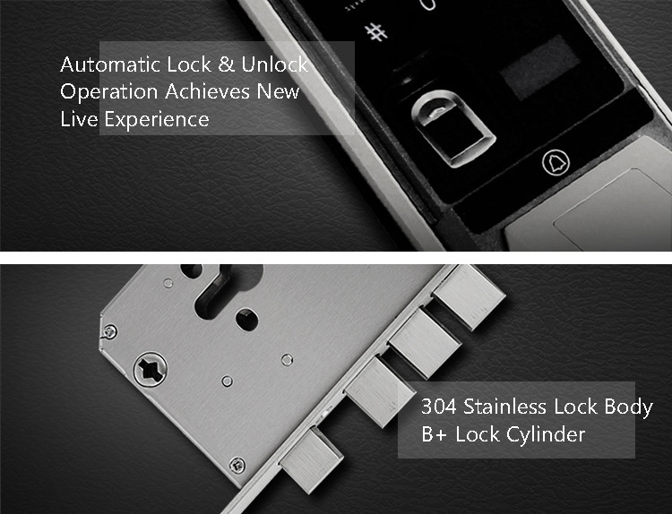High Security Biometric Door Lock , Modern House Smart Front Door Locks