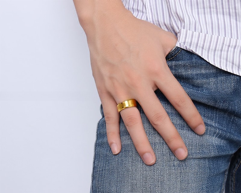 Jewelry Type 18k Gold Tungsten Rings for Men and Women Matte Finish High Polished Beveled Edges Comfort Fit Wedding Bands