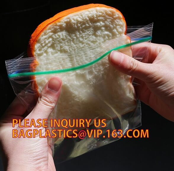Color box packing 50 count custom LDPE clear reclosable plastic Zip lockk bag, zipper bag with red line on the top, bageas