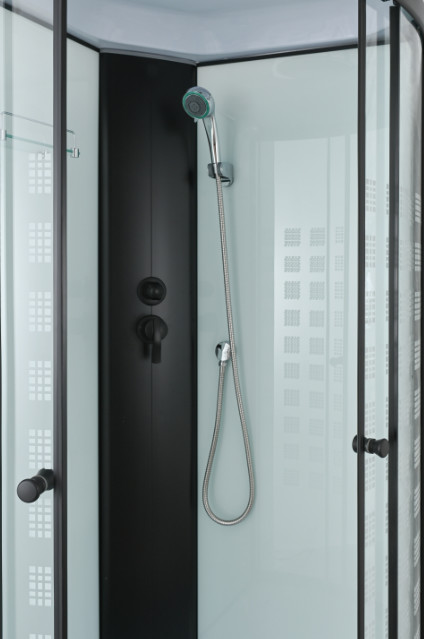 Modern Shower Pods Cabins With Printing Glass And Black Frame