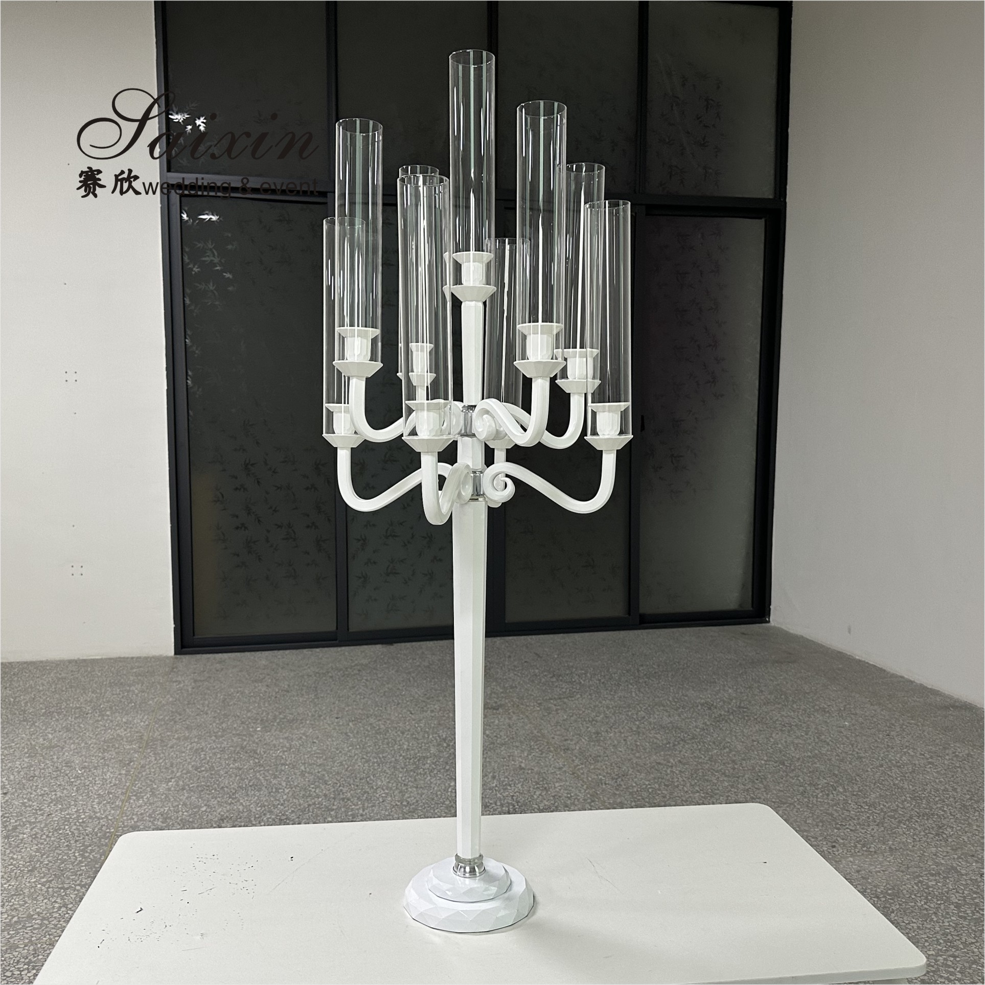 ZT-101W Luxury Wedding Party 9 Arms Candlestick Holders For Wedding Supplies