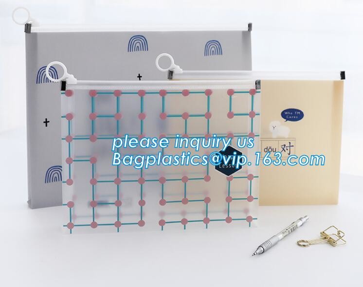 pvc Zip lockkk document file bag,Three-dimensional PVC Document Bag File Zipper Bag with Front Label Pocket bagplastics pac