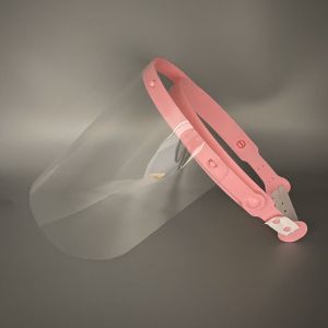 Pink Bracket Protective Face Shield Retractable With Clear Visor