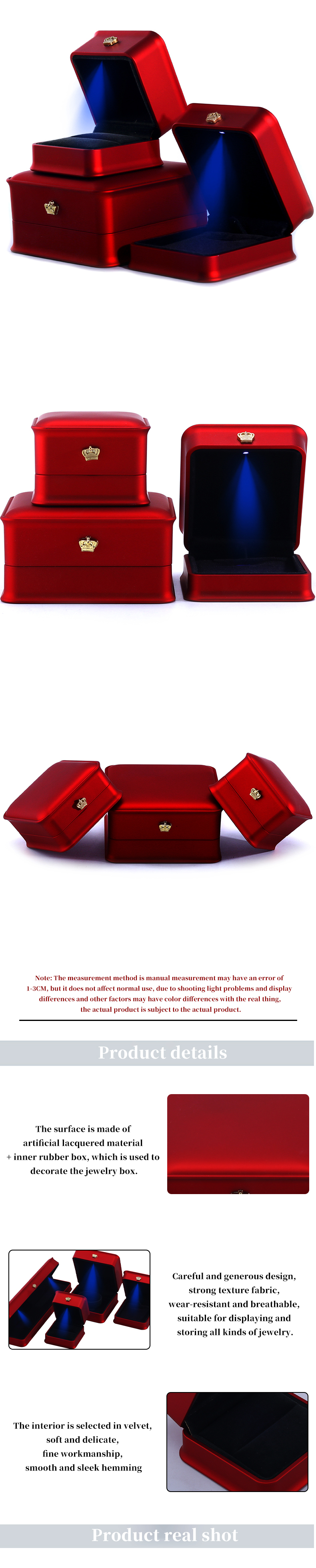 Jewelry Package Hanhong Custom Luxury Crown LED Box for Bracelets Necklaces and Rings