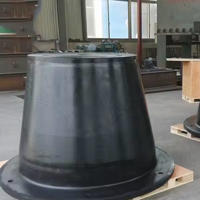 High Energy Absorption Cone Rubber Fender With Frontal Panel And Processing Service Cutting