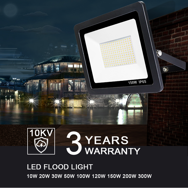 Aluminum Body High Lumen 50W Outdoor Floodlight IP65 Waterproof