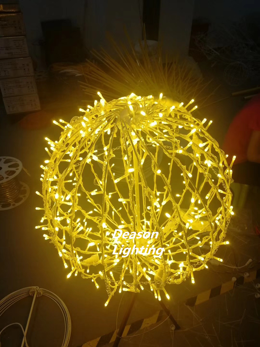 christmas mall decoration hanging led foldable ball lights