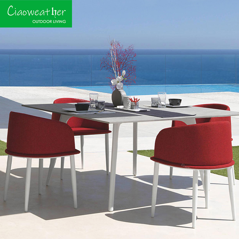 NO Folded Aluminum Chairs for Dining in Leisure Patio Garden Sets Hotel Outdoor Furniture