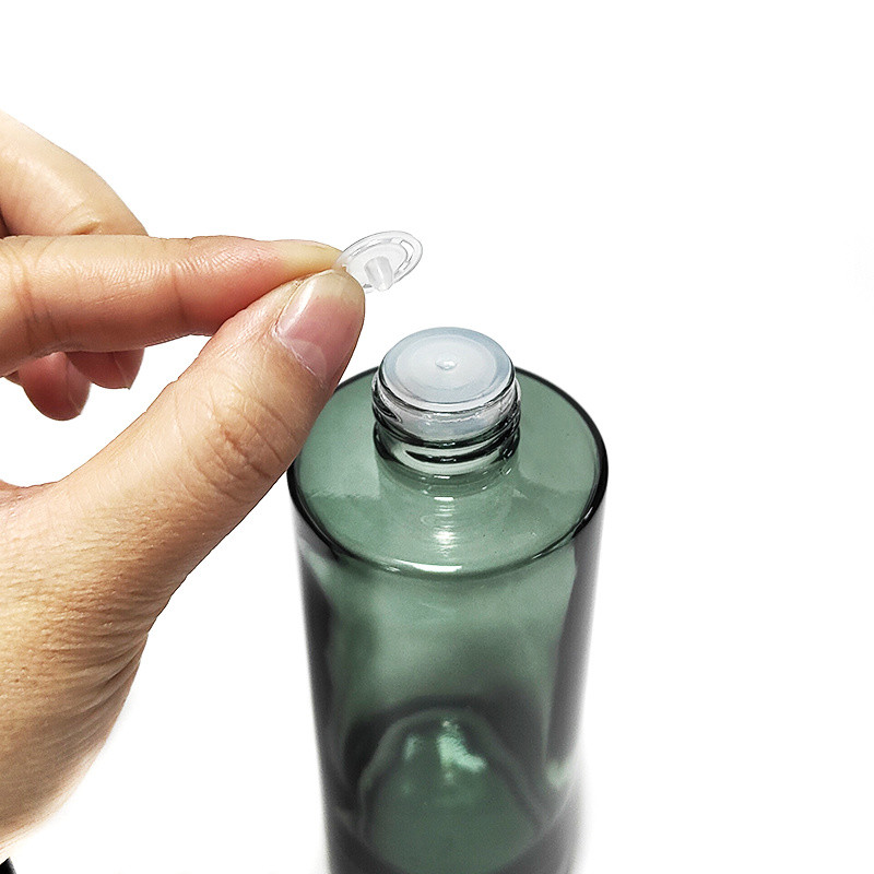 High Durability Green Frosted Amber empty glass serum bottles Flat Shoulder