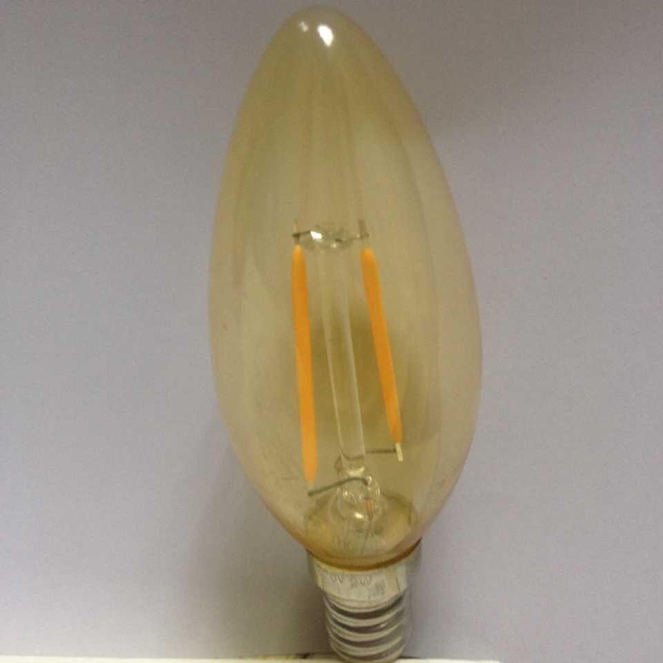 vintage E12/E14 C35 candle bulb LED filament type gold tinted