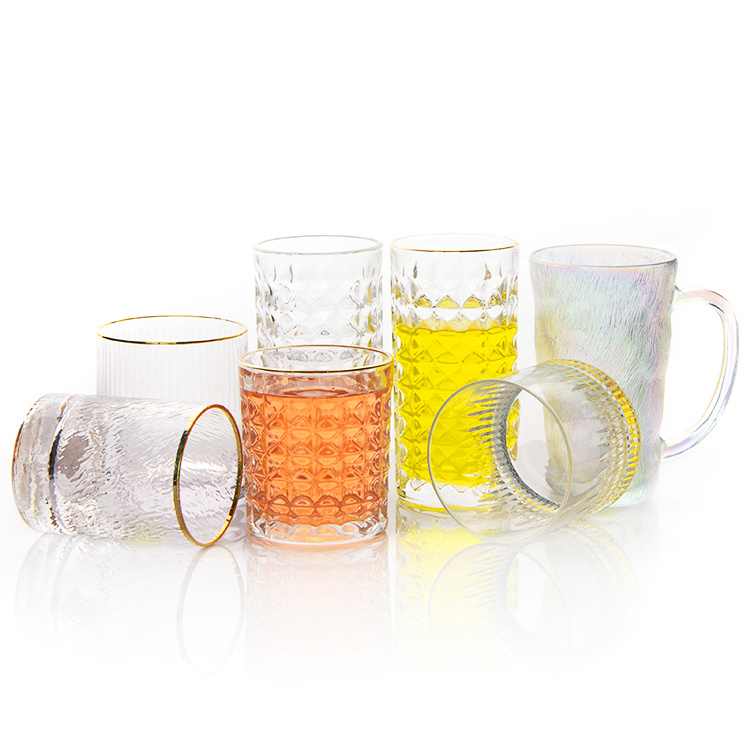 New 350ml Elegant Shaped Clear Drinking Glasses Mugs for Juice Beer Whisky Shot Glass Cup