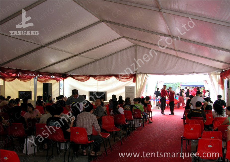 Hanging Ripples Outdoor Event Tent , Steel Structure Tent Transparent PVC Fabric Windows