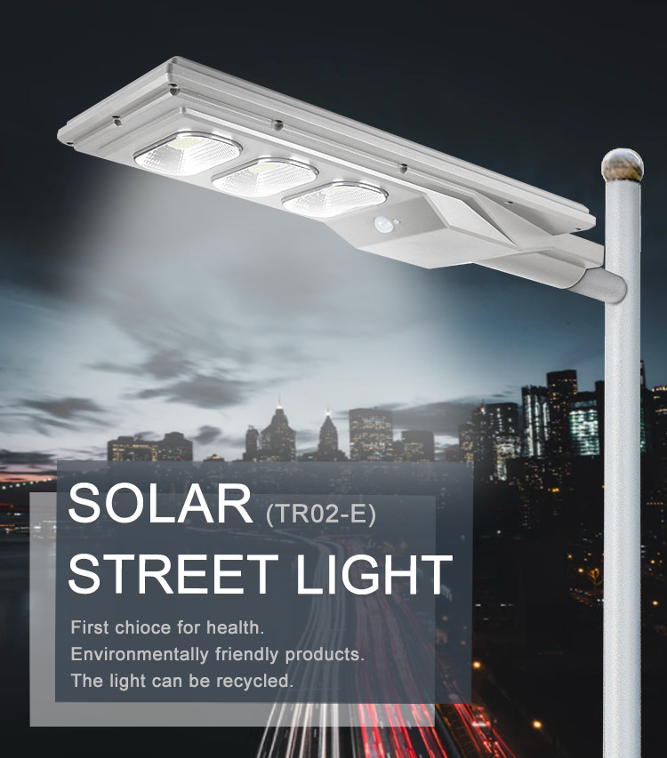 100 W 200 W 300 W Solar Powered LED Street Lights SMD2835 LiFePO4 Battery