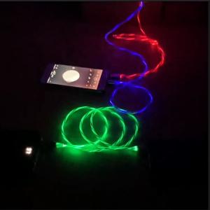  Flashing Fast Charging USB Cable 3 In 1 Type C 3A LED Colorful Manufactures