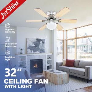 1stshine 32 Inch Ceiling Fan Light with 6 MDF Blades and Remote Control 10-Year