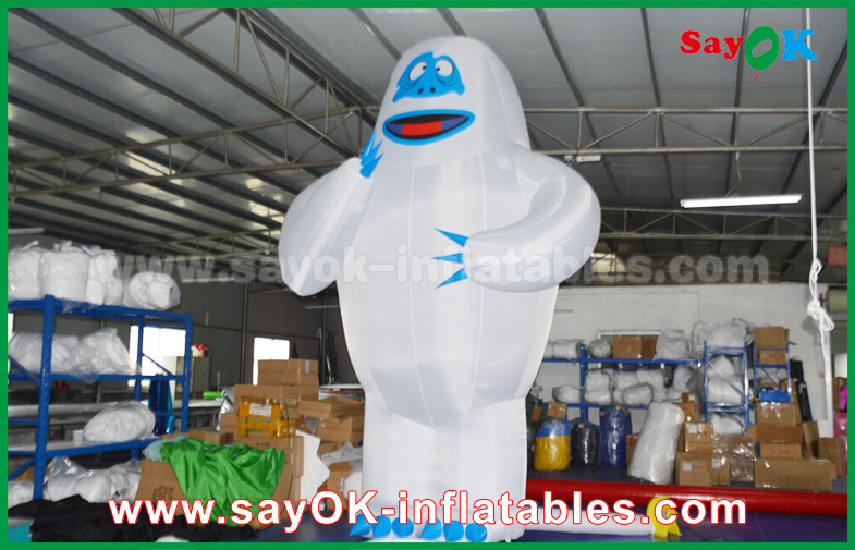 6m High White Inflated Cartoon Model , Customize Size Inflatable Character For Event