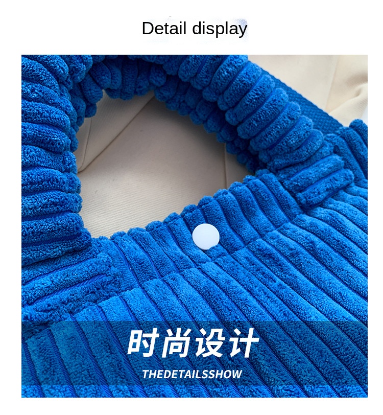 Factory Price Corduroy Women's Bag New Handbags Niche Versatile Bucket Shoulder Bags Female Nylon Button Crossbody Bags