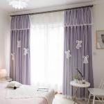 Embroidered Polyester Curtain Fabric High Shading Home Textiles Thermal