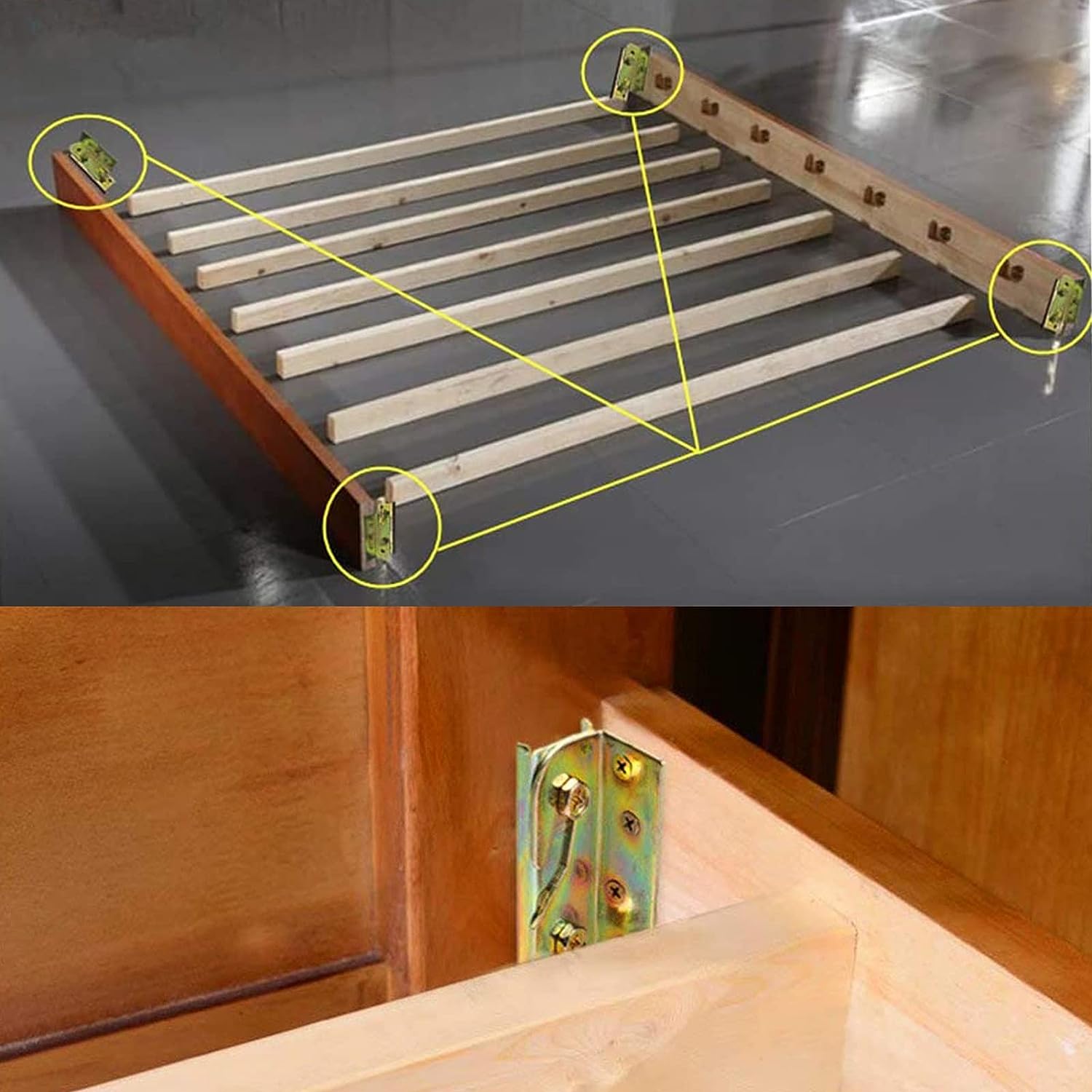 Rust Proof Bed Frame Connectors with Screws Play a Role in Supporting Fixed Bed Frame