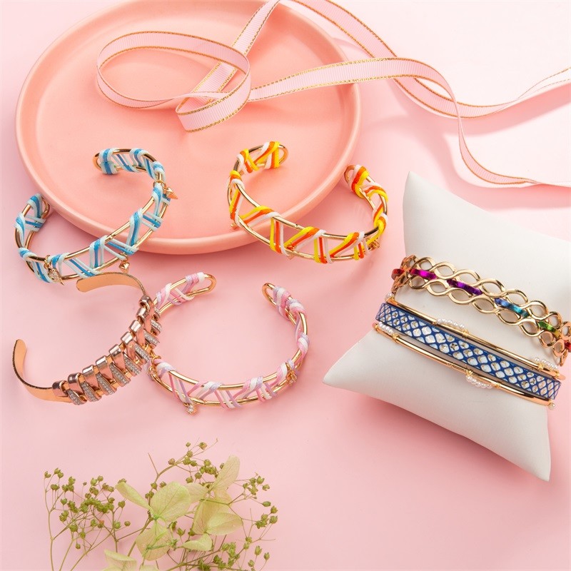 Inspirational Rainbow Leather Bracelet With Twisted Style Metal Open Cuff
