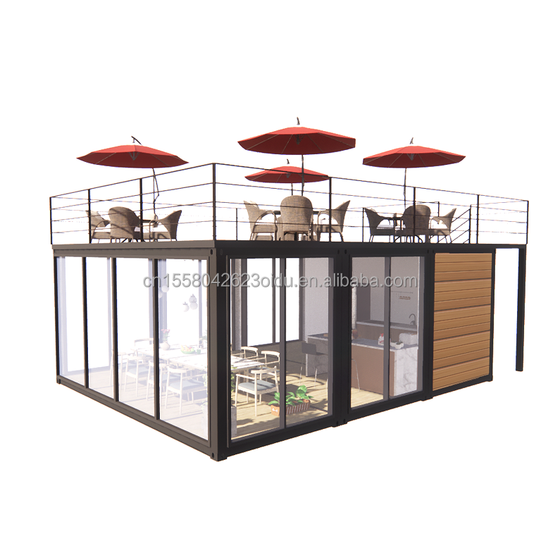 20ft or 40ft Modular Container Small Kitchen Garden House Customized Color Prefabricated Warehouse for Country Marke
