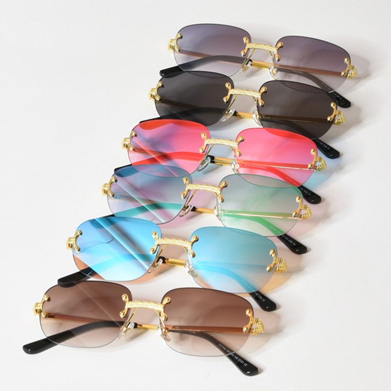 UV400 Vintage Oval Sunglasses Small Metal Frame Candy Color