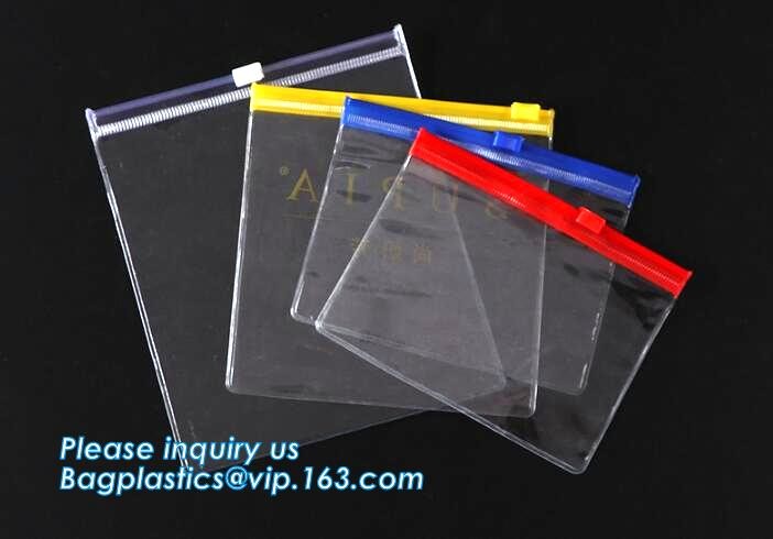 Polyester with PVC bottom material zip slider makeup pocket, friendly travel travel pvc cosmetic bag, Non-toxic odorless