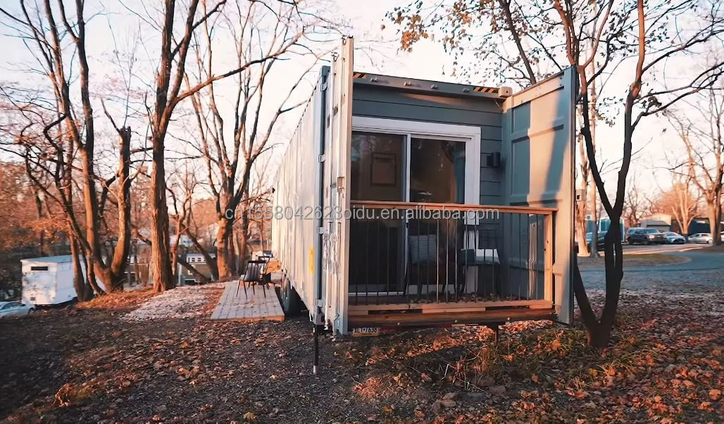 40ft Shipping Container Transformation for a Convenient Family Home Bedroom Living Room Kitchen and Bathroom Included