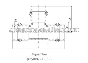 Equal Tee Type Stainless Steel Press Fittings Durable Groove Connection