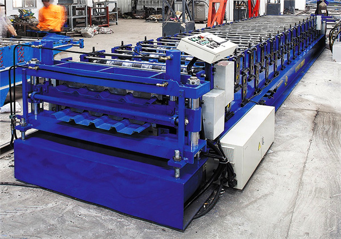 Corrugated Roof Tile Metal Sheet Roll Forming Machine In Tile Making Machinery