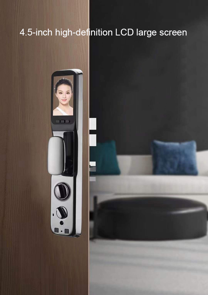 Face ID Intelligent Tuya Door Lock Intercom IC Card App Controlled Smart Door Lock
