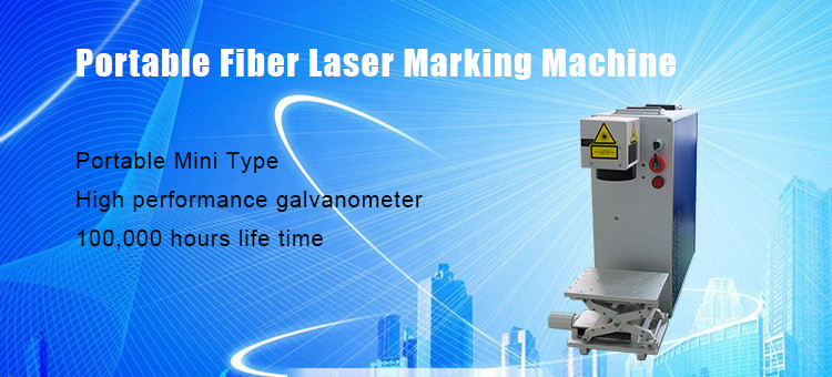 Rotary Type Mini Fiber Laser Marking Machine / Stainless Steel Laser Date Coding Machine