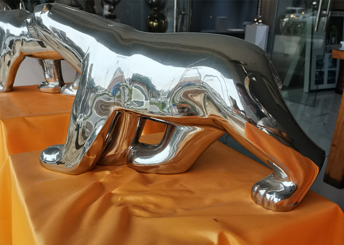 Decorative Polished Stainless Steel Bear Sculpture