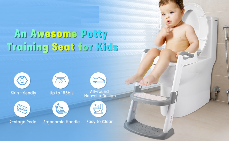 Luxury Toddler Potty Ladder Toilet Seat Ergonomic