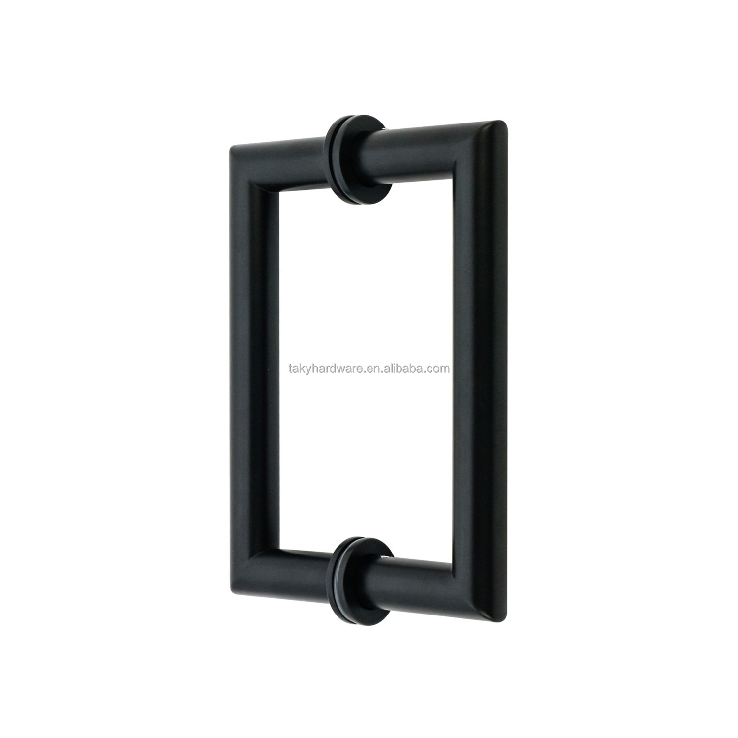 Matt Black Glass Door Pull Handle with Quadrate Design 200*200*19*1.0mm
