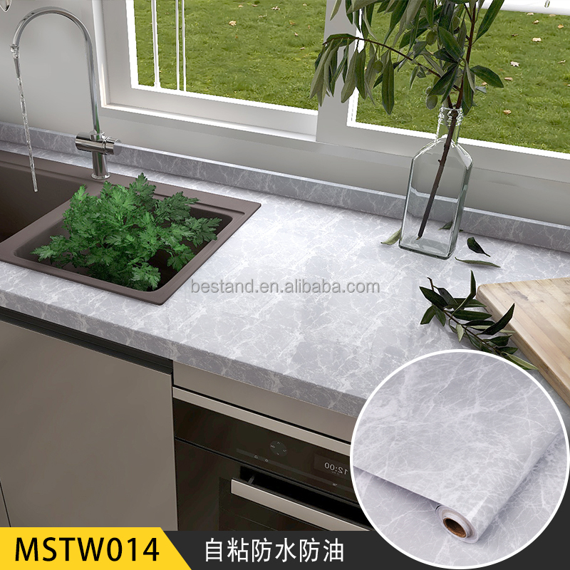 Apartment Cream Marble Effect Wallpaper Bedroom 60cm*10m Moisture Proof