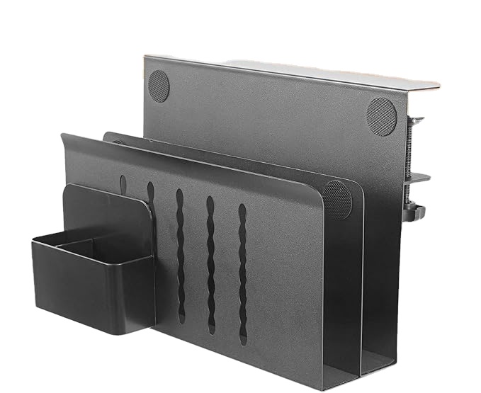 Office Under Desk Storage Hanging Side Desk Organizer with Adjustable Laptop Holder Stand