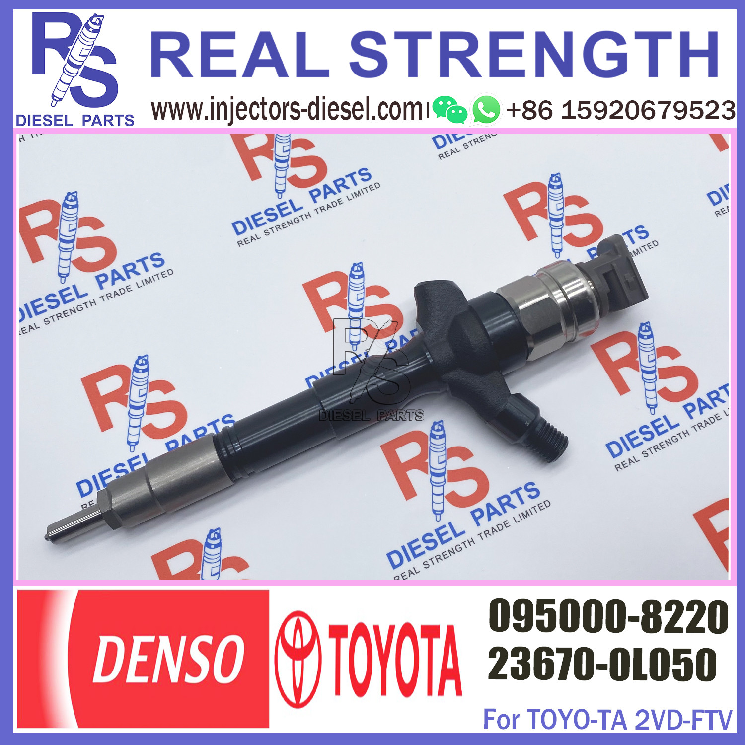 Common Rail Injector 23670-09070 Genuine Fuel Injector 23670-0L020 095000-8220 For Toyota Hilux 1KD-FTV OEM Auto Parts