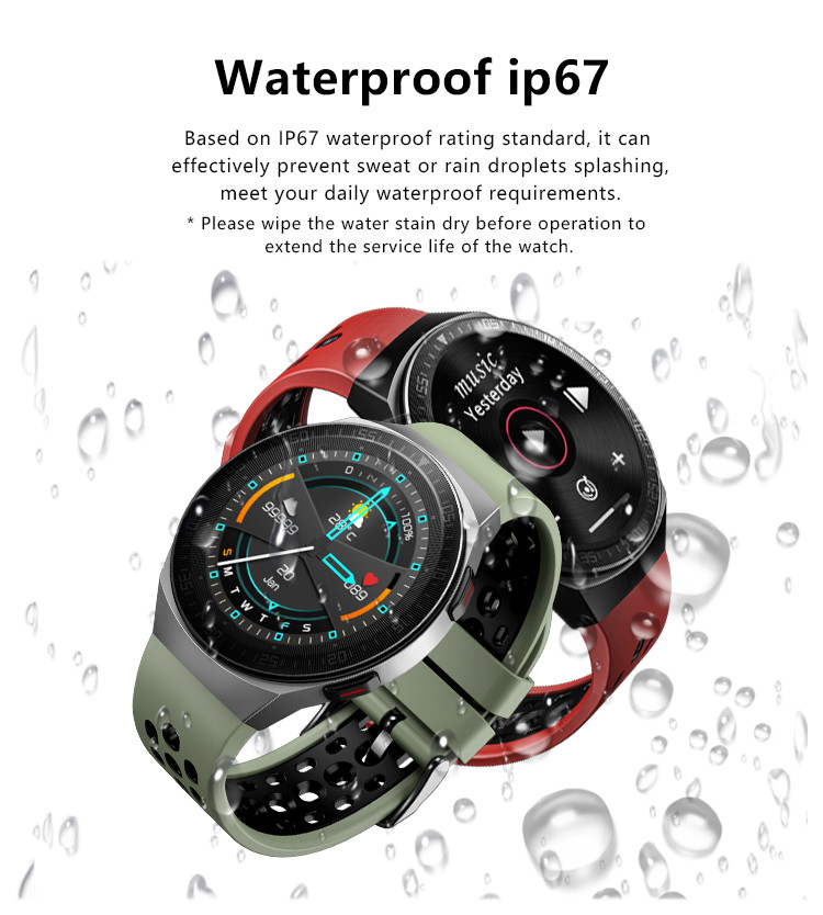 Remote Camera Mens Fitness Smartwatch 1.28inch TFT Drink Water Reminder