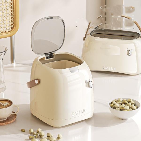 Desktop Trash Can Home Office Trash Can Plastic Press Waste Container Recycling