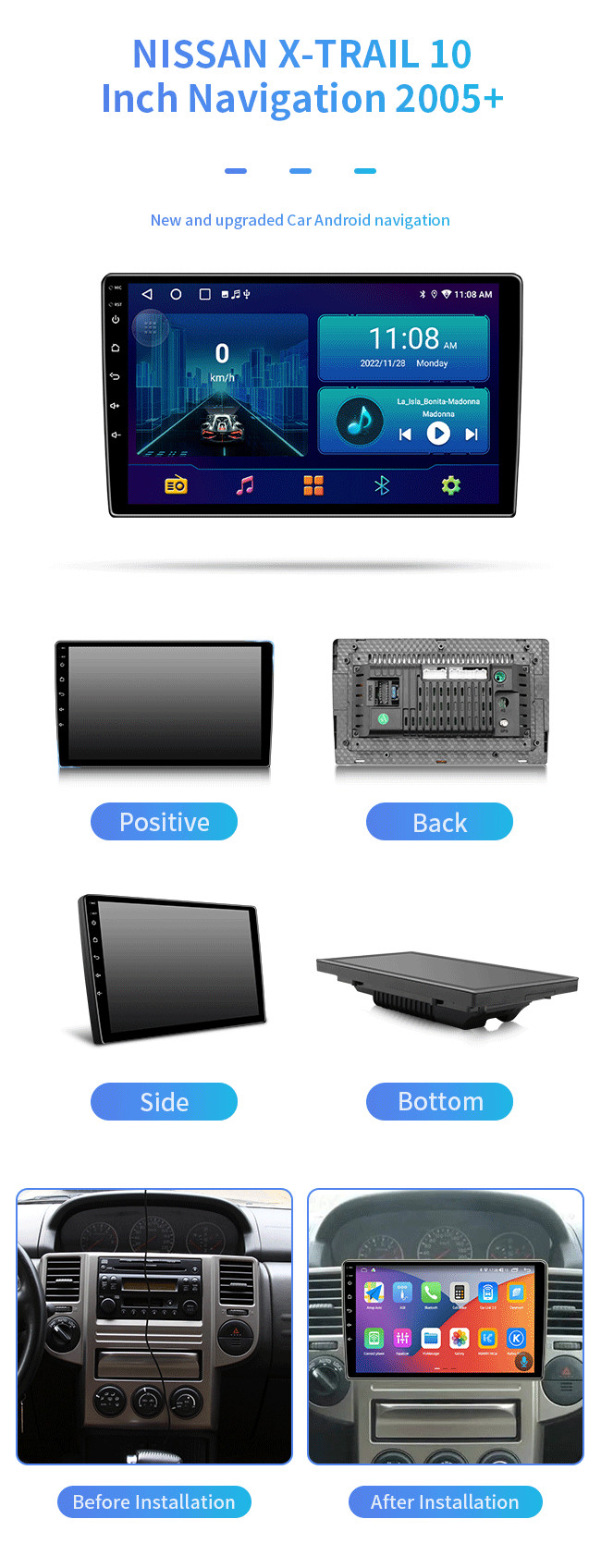 8 core 1.8GHZ Car Android GPS Navigation Car Multimedia Player