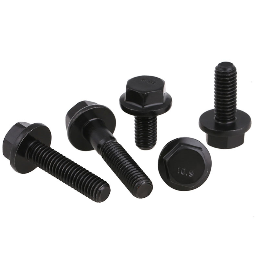 Grade 4.8/8.8/10.9 DIN Standard Hex Head Flange Bolts and Nuts in Black Finish