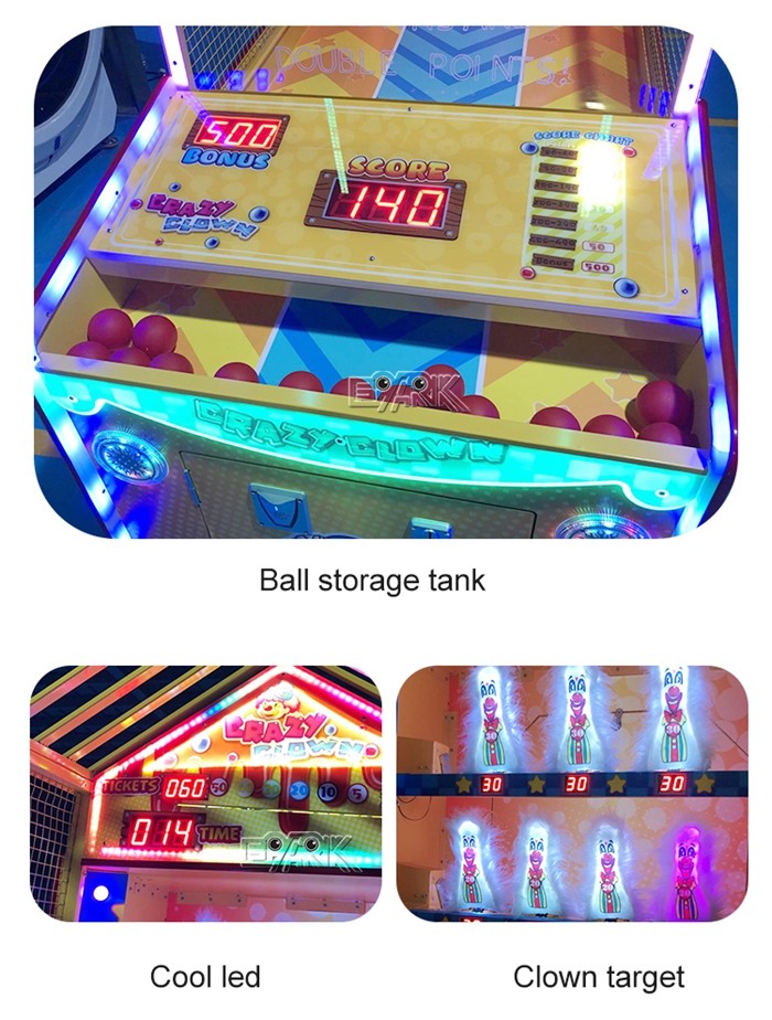 Clown Frenzy II Kids Parent Arcade Ticket Machine Coin Operated